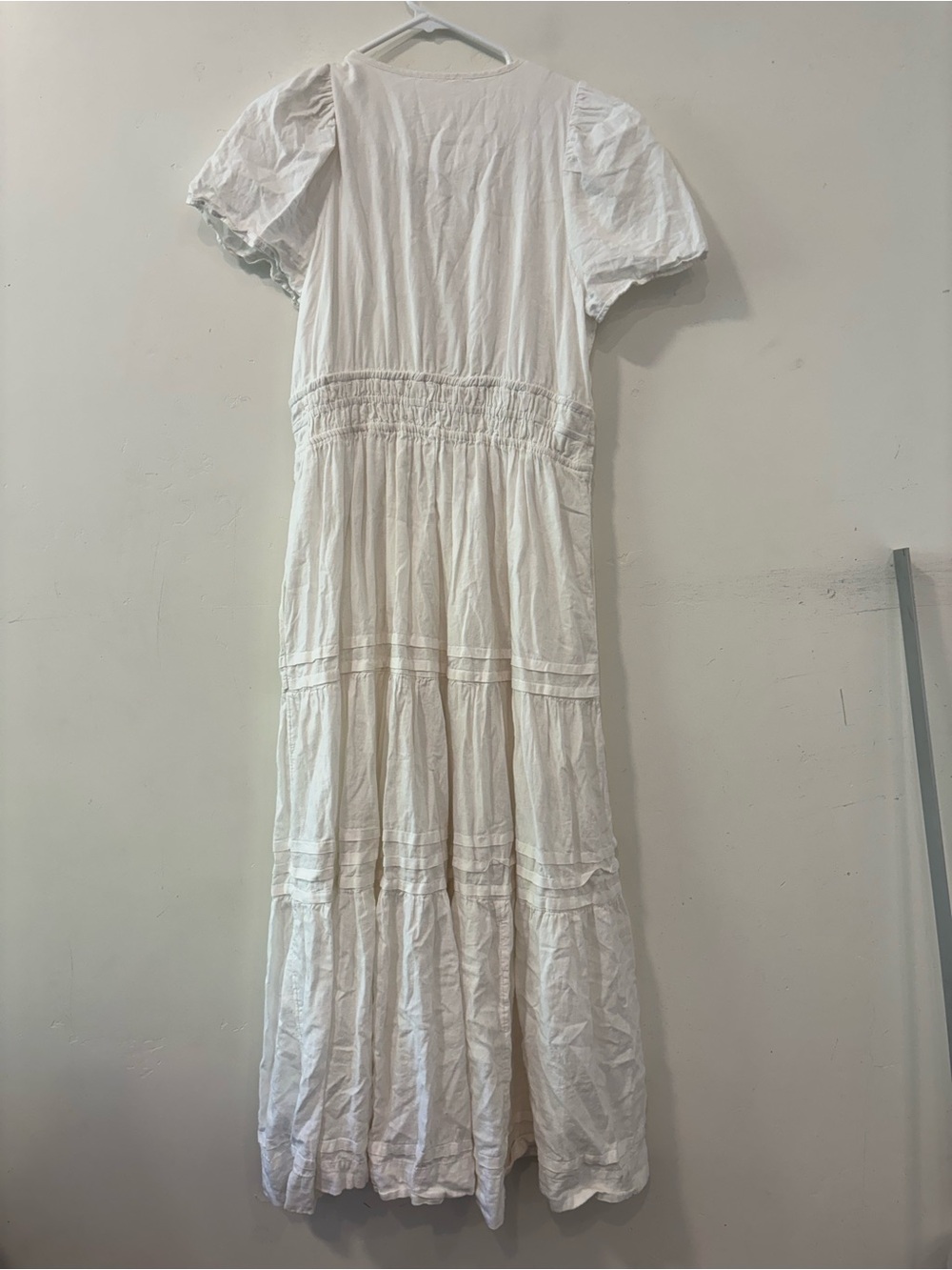 Anthropologie Somerset Lured White Tiered Maxi Dress Boho Women Size Medium - Picture 4 of 5